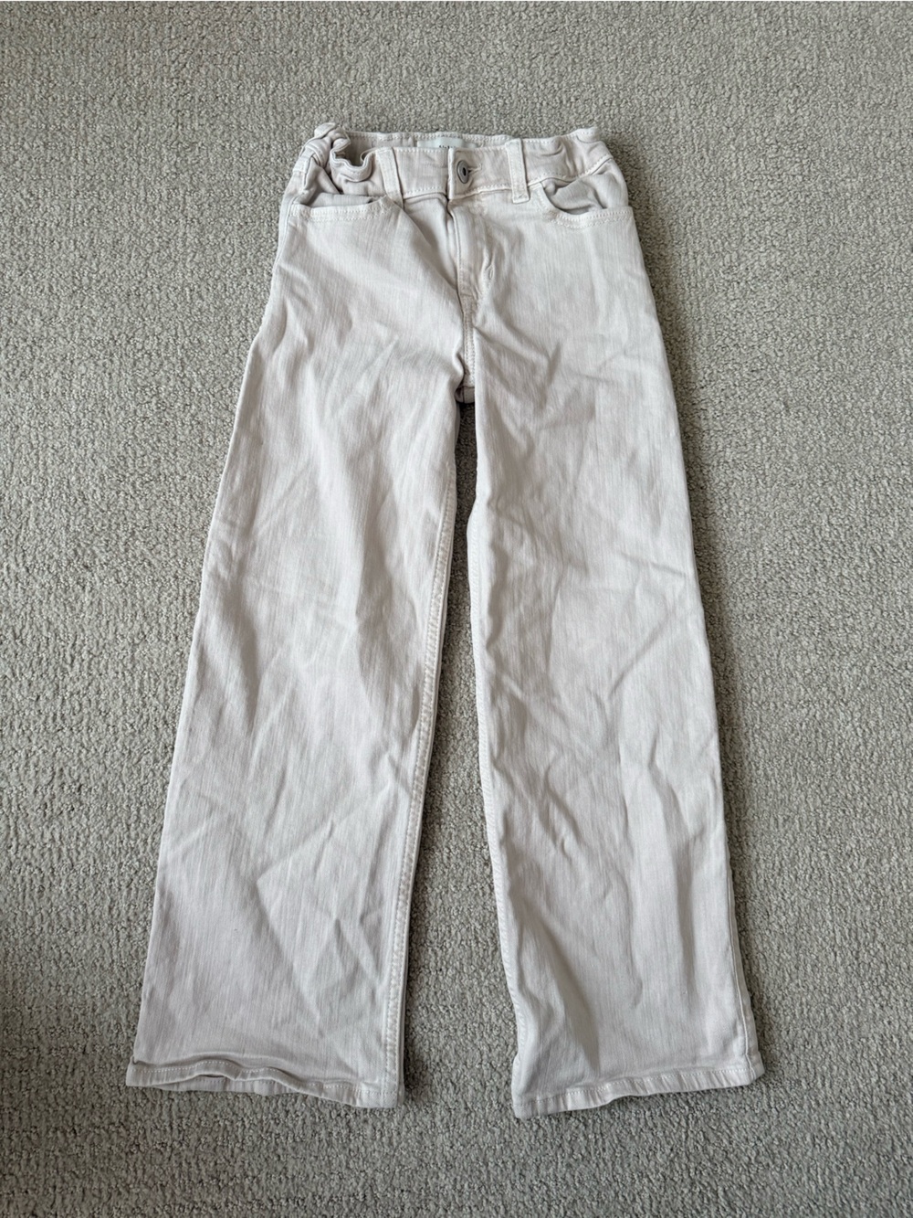 abercrombie kids light beige wide leg jeans